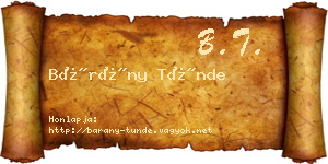 Bárány Tünde névjegykártya